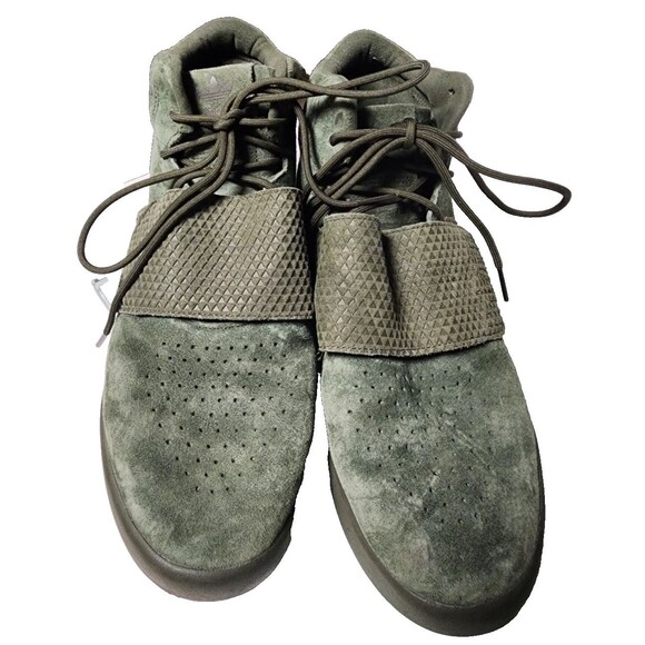 Adidas Tubular Invader Strap Sneakers Green Suede Size 11 main image 4
